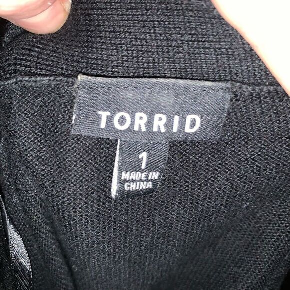 Torrid 1x zebra cheetah semi sheer front black cardigan - Picture 3 of 3